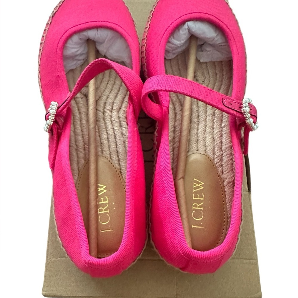 NIB J. CREW FACTORY Canvas Mary Jane Espadrille Flats 9.5 - Picture 4 of 9